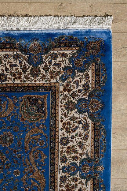 Antique Majesty Traditional Silk Rug - Blue - 2035