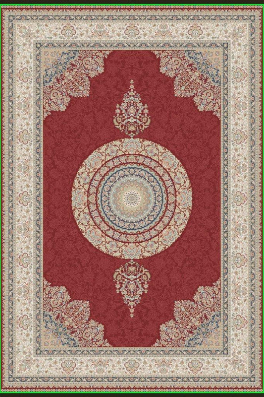 Artisan Essence Medaillonteppich aus Seide – Rot – 1144B 