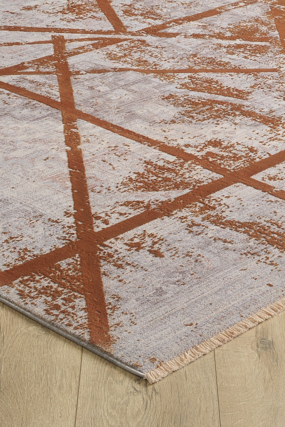 Dominant Lineage Moderner Teppich – Orangerot – HRD007 