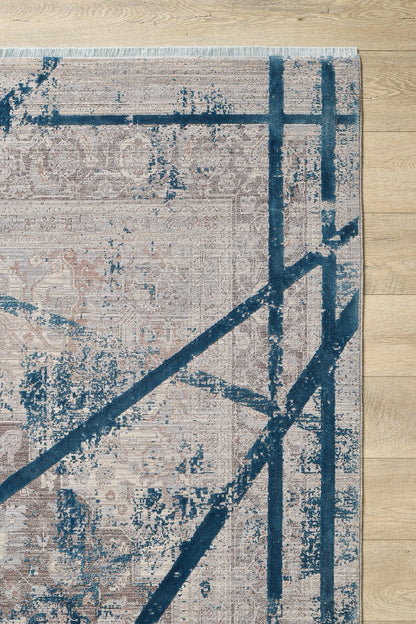 Dominant Lineage Moderner Teppich – Blaugrün – HRD010 