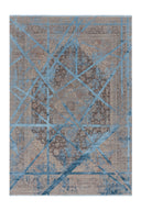 Modern gri tonlarda, geometrik desenlere sahip Heradye HRD010 salon halısı yakından görünüm