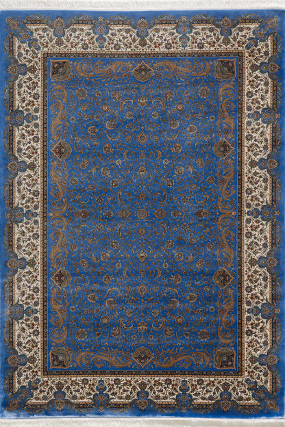 Antique Majesty Traditioneller Seidenteppich – Blau – 2035 