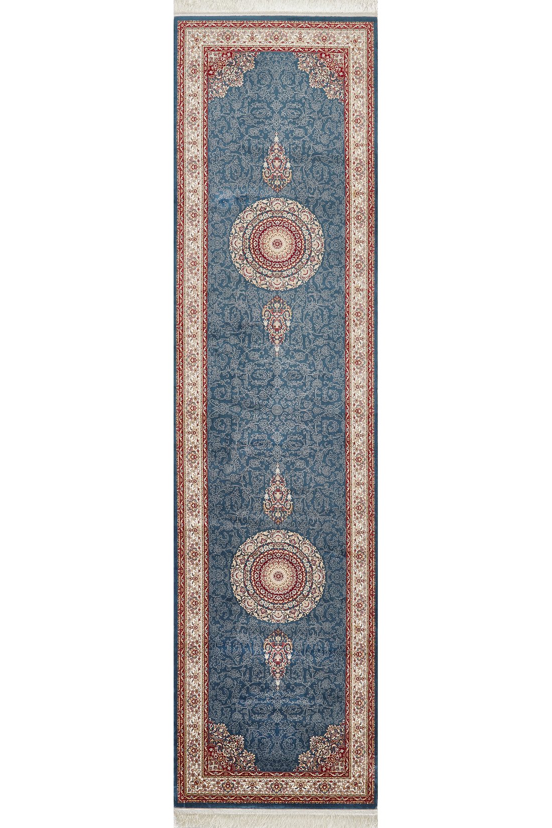Artisan Essence Silk Madalyon Desenli Halı - Mavi - 1144C 