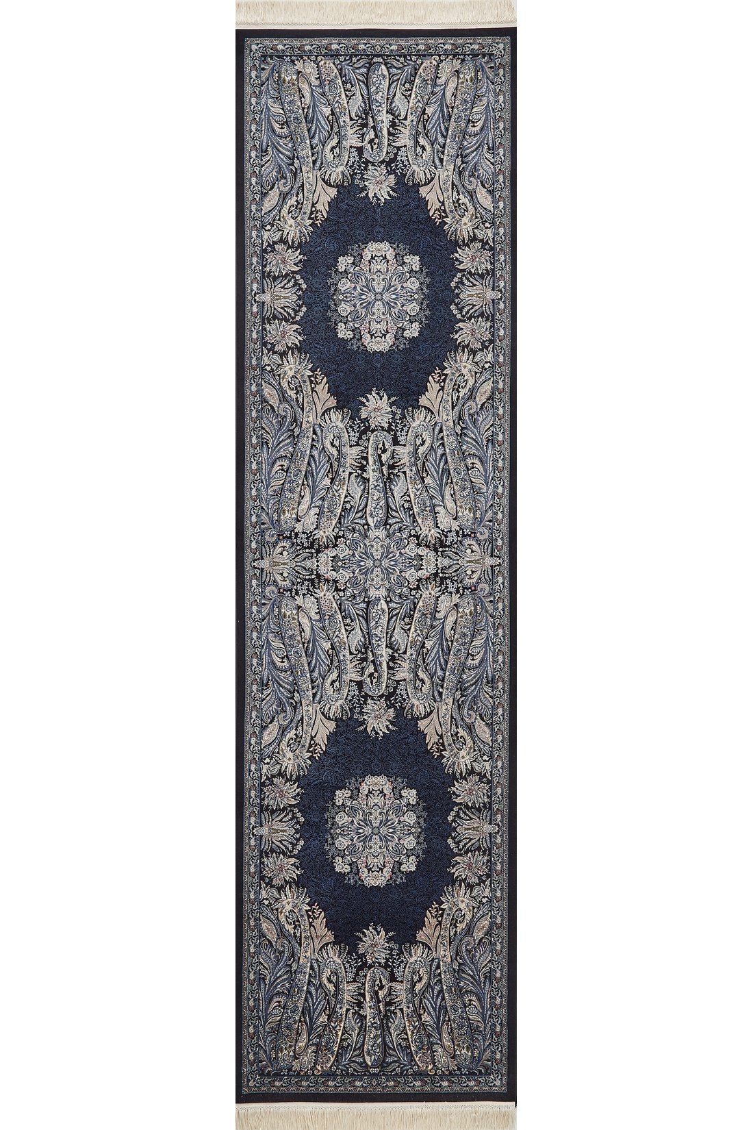 Old World Floral Türkischer Teppich – Marineblau – 2219B 
