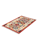 Anatolian Cream & Red Handwoven Kilim 3'2" x 4'10" ED10 – close-up texture