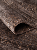 Bamboo Silk Brown Hand-Knotted Rug 5'5" x 7'9" ED101 – rolled view