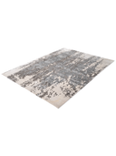 Bamboo Silk Gray & White Hand-Knotted Rug 5'10" x 7'10" ED103 – close-up texture