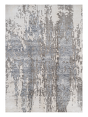 Bamboo Silk Gray & White Hand-Knotted Rug 5'10" x 7'10" ED103 – top view