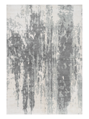 Bamboo Silk Gray & White Hand-Knotted Rug 5'7" x 7'10" ED104 – top view