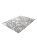 Bamboo Silk Gray & Cream Hand-Knotted Rug 5'6" x 7'9" ED105 – close-up texture