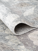 Bamboo Silk Gray & Cream Hand-Knotted Rug 5'6" x 7'9" ED105 – rolled view