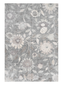 Bamboo Silk Gray & Cream Hand-Knotted Rug 5'6" x 7'9" ED105 – top view