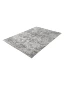 Bamboo Silk Gray Hand-Knotted Rug 5'7" x 7'11" ED106 – close-up texture