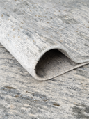 Bamboo Silk Gray Hand-Knotted Rug 5'7" x 7'11" ED106 – rolled view
