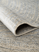 Bamboo Silk Gray & Khaki Hand-Knotted Rug 5'7" x 7'10" ED107 – rolled view