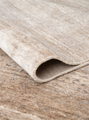 Bamboo Silk Beige & Cream Hand-Knotted Rug 5'7" x 7'9" ED108 – rolled view