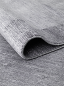 Bamboo Silk Gray Hand-Knotted Rug 5'7" x 8'1" ED110 – rolled view