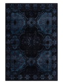 Bamboo Silk Navy & Black Hand-Knotted Rug 5'7" x 8' ED111 – top view