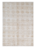 Bamboo Silk Beige & Cream Hand-Knotted Rug 5'6" x 7'10" ED112 – top view