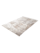 Bamboo Silk Gray & Beige Hand-Knotted Rug 5'1" x 7'10" ED113 – close-up texture
