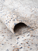 Bamboo Silk Gray & Beige Hand-Knotted Rug 5'1" x 7'10" ED113 – rolled view