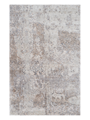 Bamboo Silk Gray & Beige Hand-Knotted Rug 5'1" x 7'10" ED113 – top view