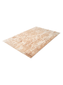 Bamboo Silk Cream & Orange Hand-Knotted Rug 5'7" x 7'10" ED114 – close-up texture