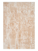 Bamboo Silk Cream & Orange Hand-Knotted Rug 5'7" x 7'10" ED114 – top view