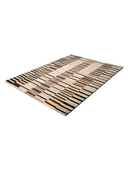 Almira Beige & Black Hand-Knotted Rug 5'7" x 7'10" ED116 – close-up texture