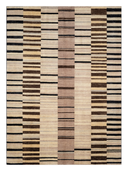 Almira Beige & Black Hand-Knotted Rug 5'7" x 7'10" ED116 – top view