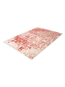 Bamboo Silk Cream & Red Hand-Knotted Rug 5'7" x 7'10" ED117 – close-up texture