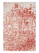 Bamboo Silk Cream & Red Hand-Knotted Rug 5'7" x 7'10" ED117 – top view