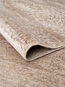 Bamboo Silk Beige & Taupe Hand-Knotted Rug 5'7" x 7'10" ED122 – rolled view