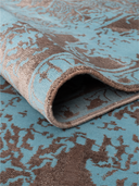 Heritage Turquoise & Brown Hand-Knotted Rug 5'7" x 7'10" ED127 – rolled view