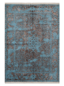 Heritage Turquoise & Brown Hand-Knotted Rug 5'7" x 7'10" ED127 – top view