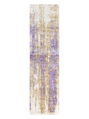 Bamboo Silk Cream & Lilac Hand-Knotted Runner 2'9" x 9'11" ED133 – top view