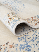 Bamboo Silk Cream & Beige Hand-Knotted Runner 2'9" x 9'9" ED134 – rolled view