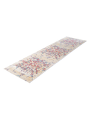 Bamboo Silk Cream & Pink Hand-Knotted Runner 2'8" x 9'10" ED136 – close-up texture