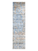 Bamboo Silk Blue & Gray Hand-Knotted Runner 2'7" x 9'11" ED137 – top view