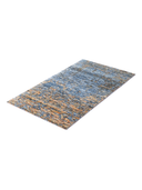 Bamboo Silk Blue & Beige Hand-Knotted Rug 2'7" x 4'11" ED139 – close-up texture
