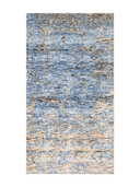 Bamboo Silk Blue & Beige Hand-Knotted Rug 2'7" x 4'11" ED139 – top view
