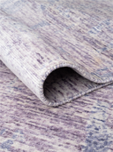 Bamboo Silk Lilac & Gray Hand-Knotted Runner 2'7" x 6'5" ED140 – rolled view