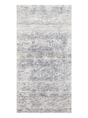 Bamboo Silk Gray & White Hand-Knotted Rug 2'7" x 5'1" ED141 – top view