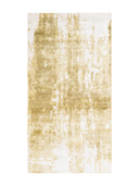 Bamboo Silk Mustard & Cream Hand-Knotted Rug 2'8" x 4'11" ED142 – top view