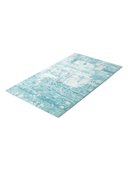 Bamboo Silk Turquoise & White Hand-Knotted Rug 2'9" x 4'9" ED143 – close-up texture