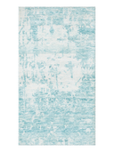 Bamboo Silk Turquoise & White Hand-Knotted Rug 2'9" x 4'9" ED143 – top view