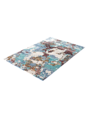 Bamboo Silk White & Blue Hand-Knotted Rug 3'11" x 5'10" ED144 – close-up texture