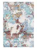 Bamboo Silk White & Blue Hand-Knotted Rug 3'11" x 5'10" ED144 – top view