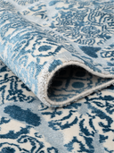 Heritage Blue & White Hand-Knotted Runner 2'8" x 9'10" ED145 – rolled view