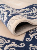 Almira Beige & Navy Hand-Knotted Rug 5'7" x 7'7" ED148 – rolled view